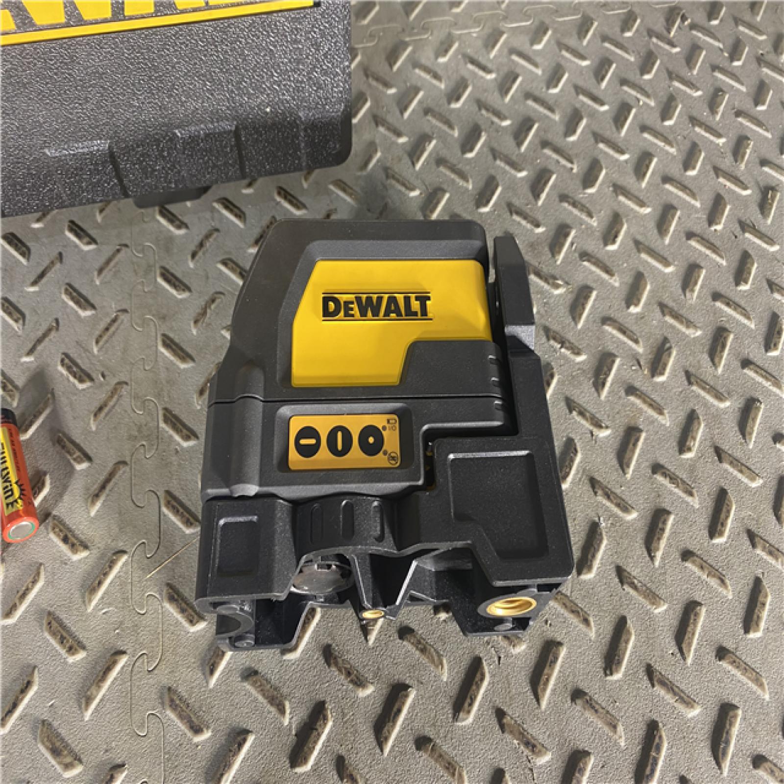 HOUSTON LOCATION - AS-IS DEWALT 165 Ft. Red Self-Leveling Cross-Line and Plumb Spot Laser Level with (3) AAA Batteries & Case