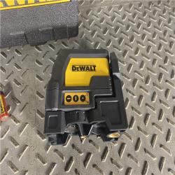 HOUSTON LOCATION - AS-IS DEWALT 165 Ft. Red Self-Leveling Cross-Line and Plumb Spot Laser Level with (3) AAA Batteries & Case