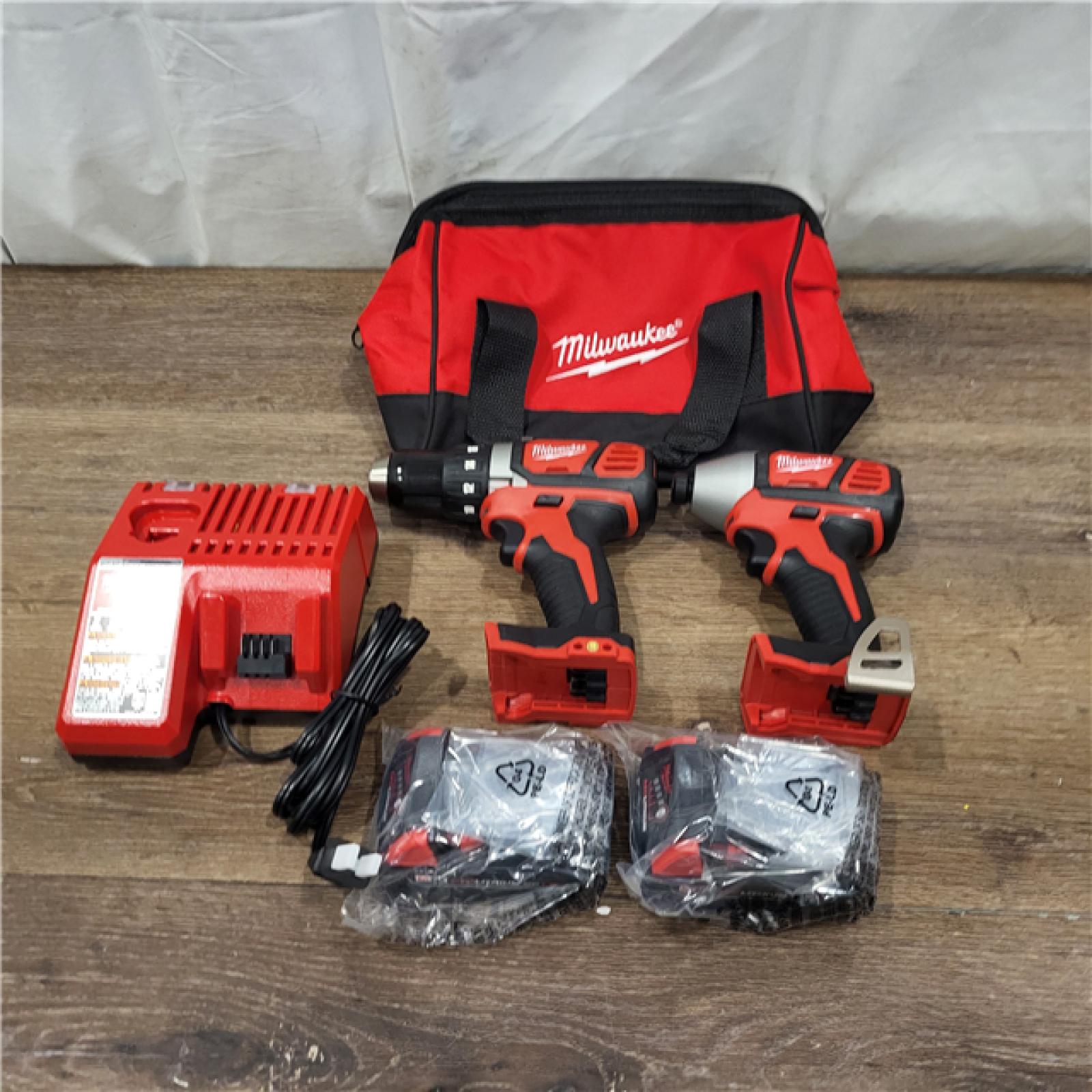 AS-IS Milwaukee M18 18V Cordless Brushed 2 Tool Drill/Driver and Impact Driver Kit