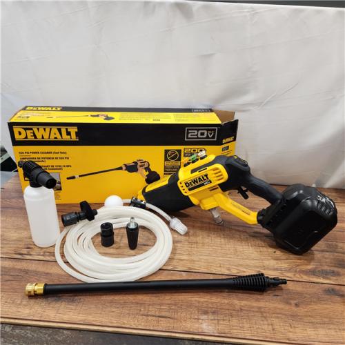 AS-IS DEWALT 20V MAX 550 PSI 1.0 GPM Cold Water Cordless Battery Power Cleaner with 4 Nozzles (Tool Only)