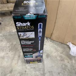 Houston location AS-IS Shark Stratos Corded Stick Vacuum with DuoClean Powerfins Hairpro and Odor Neutralizer Technology - Navy