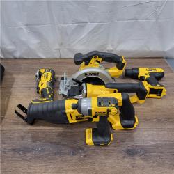 AS-IS DEWALT 20V MAX Cordless 6 Tool Combo Kit with (1) 20V 4.0Ah Battery, (1) 20V 2.0Ah Battery, and Charger