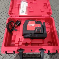 Houston location AS-IS Milwaukee 3521-21 4V Lithium-Ion Cordless USB Rechargeable Green Beam Cross Line Laser