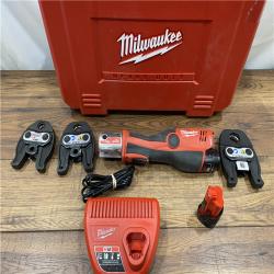 AS IS Milwaukee M12 Force Logic Press Tool 1/2 in. to 1 in. Kit