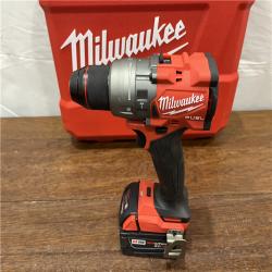 AS-ISMilwaukee 2904-22 Hammer Drill Driver Kit with Batteries  Charger & Tool Case  Red