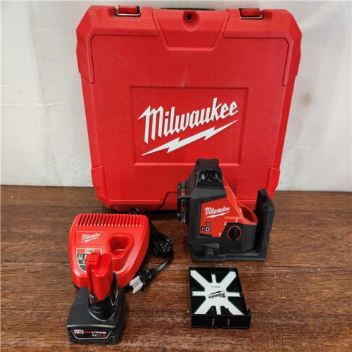 AS-IS Milwaukee M12 12-Volt Lithium-Ion Cordless Green 250 Ft. 3-Plane Laser Level Kit