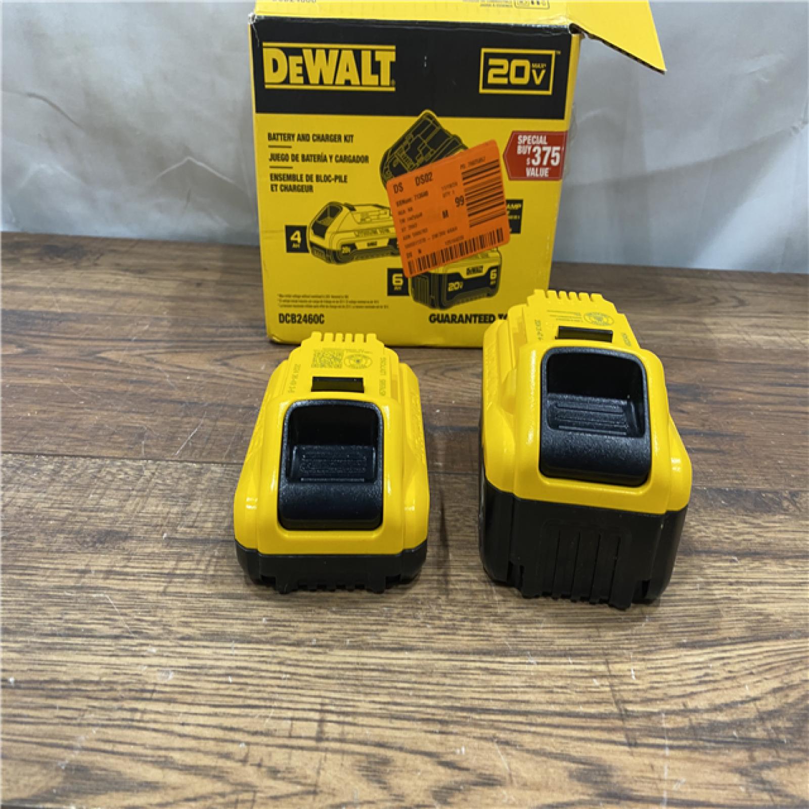 AS IS DEWALT 20V MAX Lithium-Ion 6.0Ah and 4.0Ah Battery and Charger Starter Kit