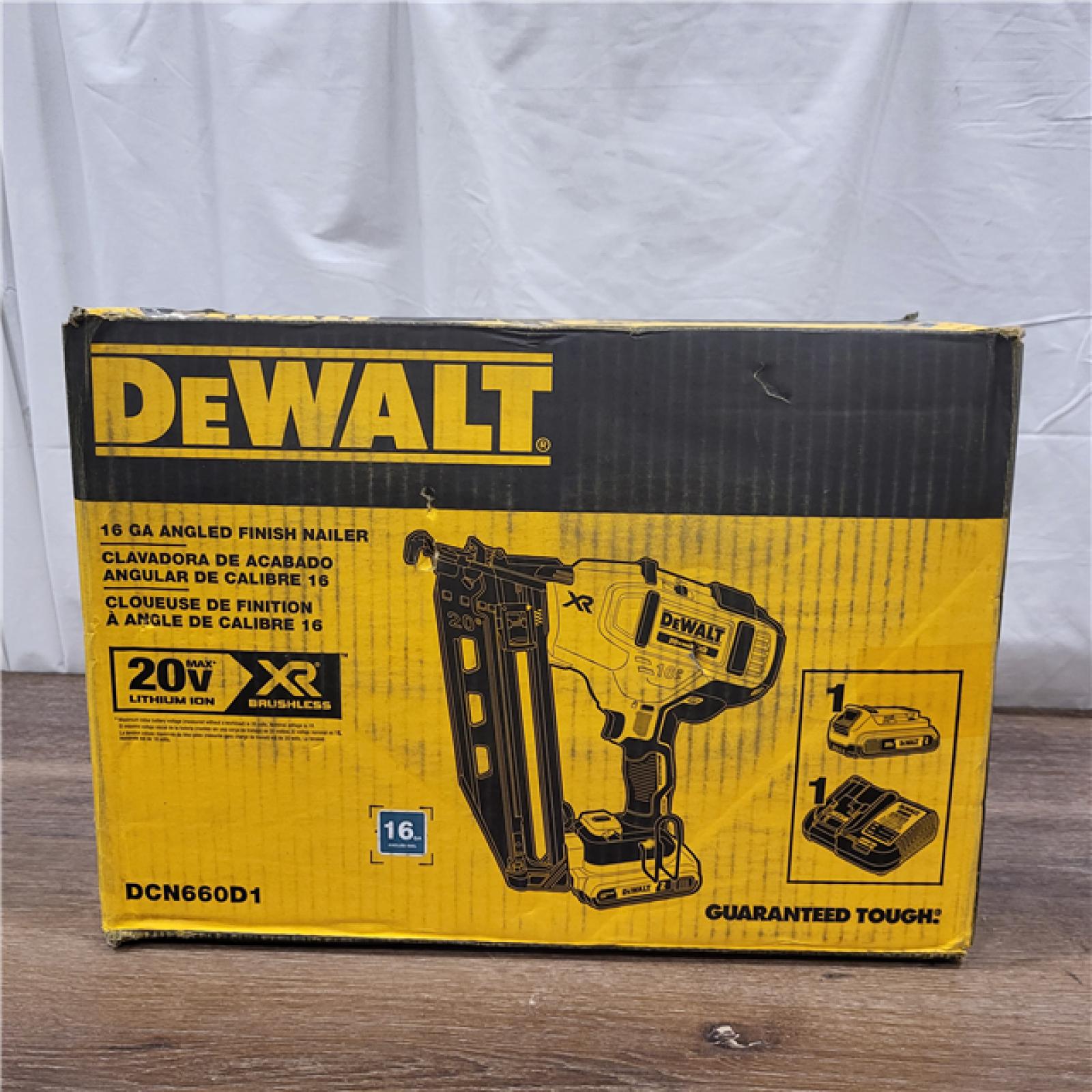 AS-IS DeWalt DCN660D1 20V 16 Gauge Cordless Angled Finish Nailer Kit W/ 2Ah Battery