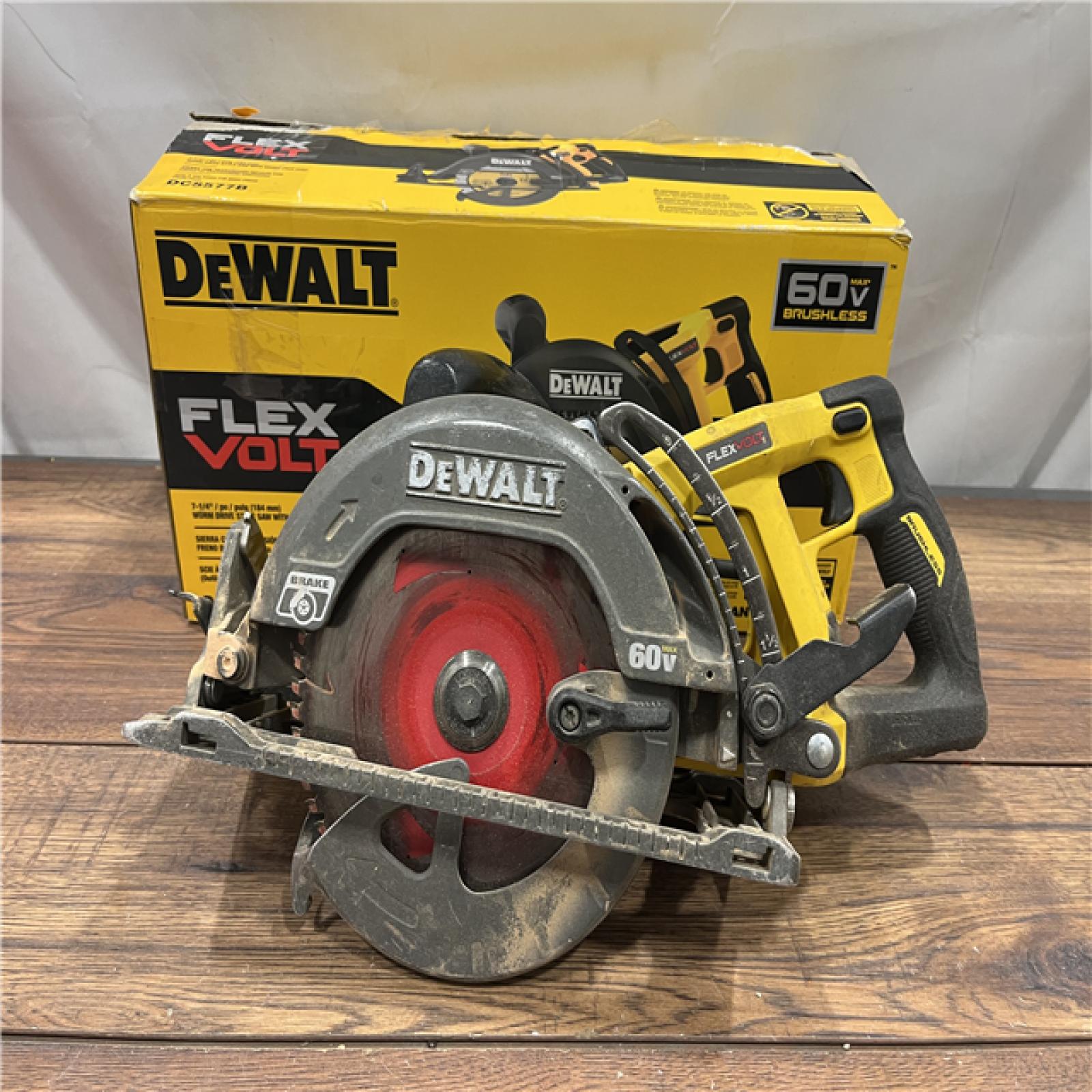 AS-IS DEWALT FLEXVOLT 60V MAX Cordless Brushless 7-1/4 in. Wormdrive Style Circular Saw (Tool Only)