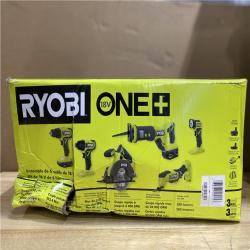 NEW! -NEW! - RYOBI ONE+ 18V Cordless 6-Tool Combo Kit with 1.5 Ah Battery, 4.0 Ah Battery,