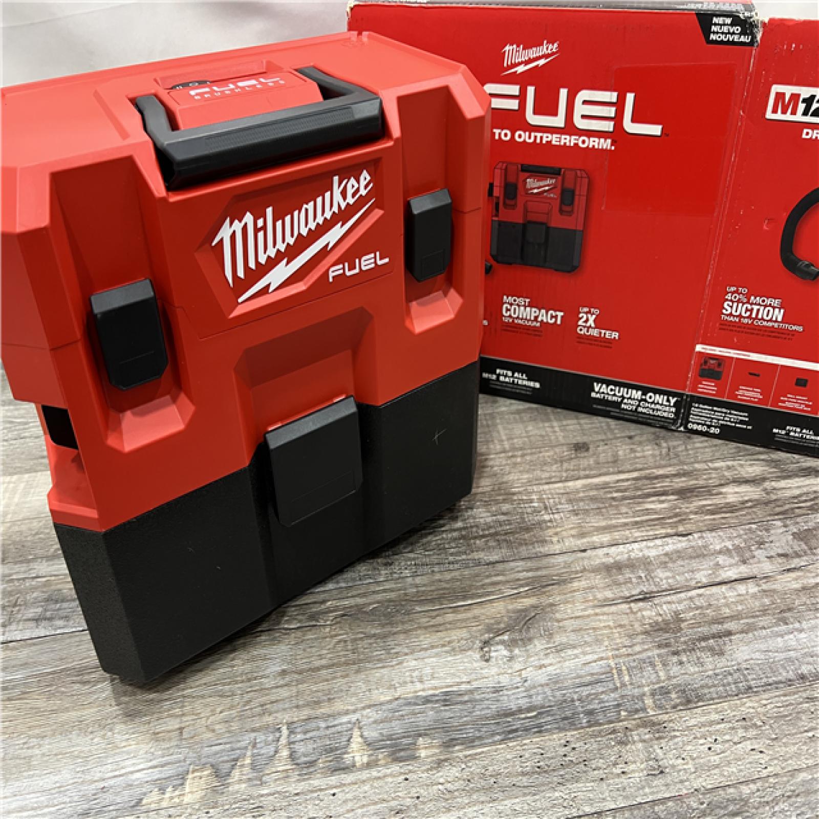 AS-IS Milwaukee M12 FUEL 12-Volt Lithium-Ion Brushless Cordless 1.6 Gal. Wet/Dry Vacuum (Tool-Only)