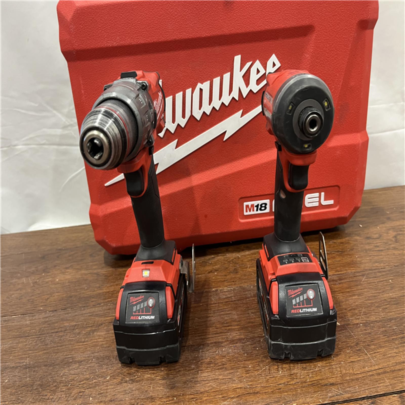 AS-IS Milwaukee M18 FUEL 18V Lithium-Ion Brushless Cordless Hammer Drill and Impact Driver Combo Kit (2-Tool) with 2 Batteries