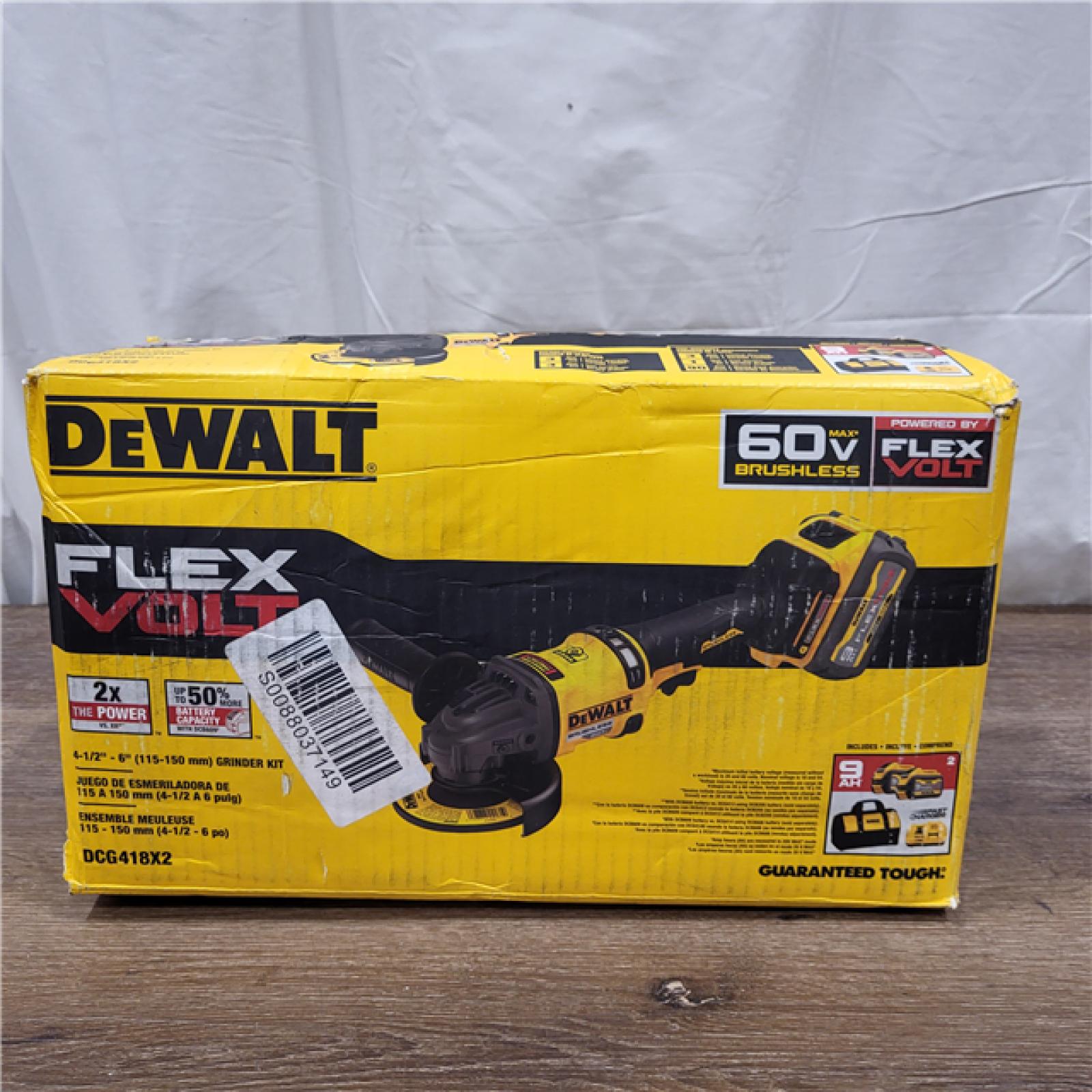 AS-IS DeWalt Flexvolt 60V Max Cordless Grinder  4.5 in; 6 in  Kit  1 KT (115-DCG418X2)