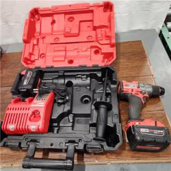 AS-IS Milwaukee 2904-22 Hammer Drill Driver Kit with Batteries  Charger & Tool Case  Red