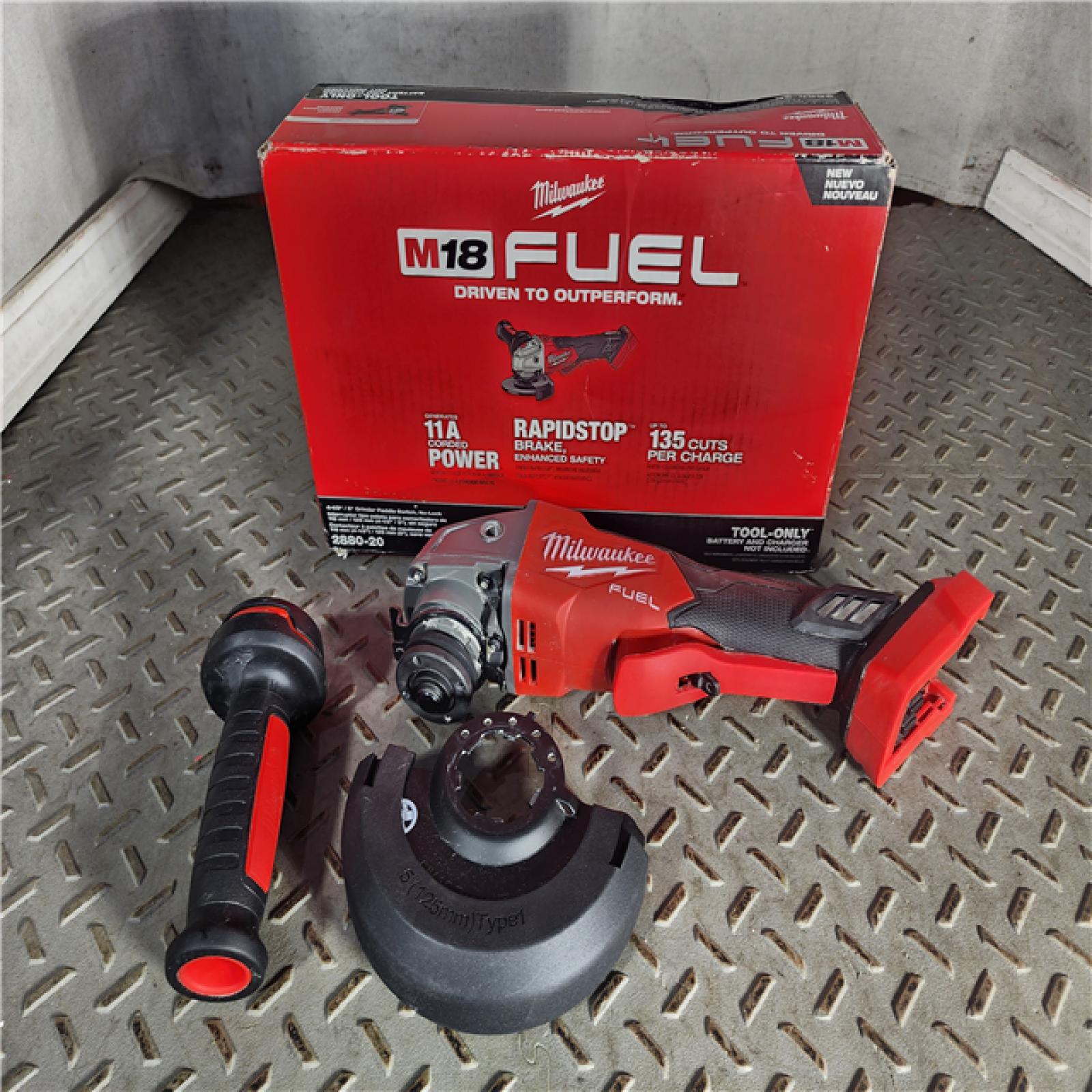 HOUSTON LOCATION - AS-IS Milwaukee 2880-20 M18 FUEL 18-Volt Lithium-Ion Brushless Cordless 4-1/2 in./5 in. Grinder W/Paddle Switch (Tool-Only)