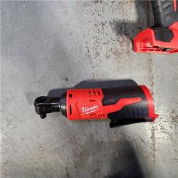 HOUSTON LOCATION - AS-IS (APPEARS LIKE NEW) M18/M12 12/18V Lithium-Ion Cordless 3/8 in. Ratchet and 1/2 in. Impact Wrench with Friction Ring Combo Kit