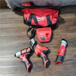 CALIFORNIA PARTIAL MILWAUKEE M12 TOOL COMBO KIT (CHARGER INCLUDED, BAG INCLUDED) (NO BATTERIES INCLUDED)