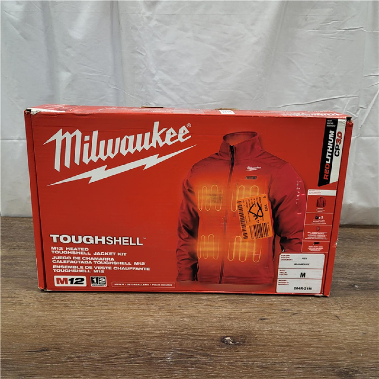 Milwaukee Men's Medium M12 12V Lithium-Ion Cordless TOUGHSHELL Red Heated Jacket with (1) 3.0 Ah Battery and Charger