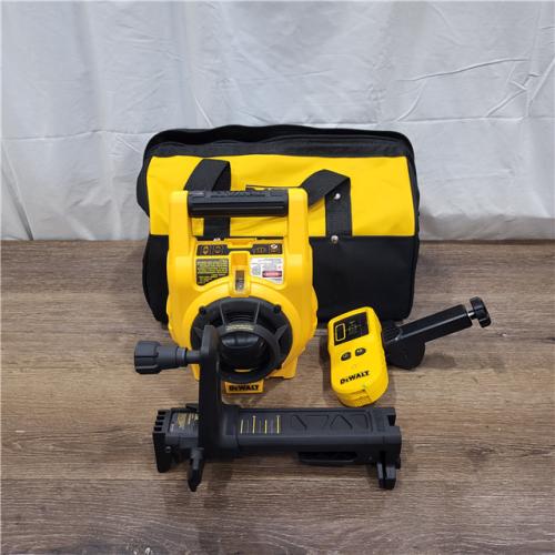 AS-IS Dewalt 150 ft. Red Self-Leveling Rotary Laser Level with Detector & Clamp, Wall Mount, Remote, Bag, (2) D & (1) 9-Volt battery