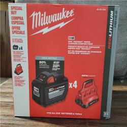 CALIFORNIA NEW MILWAUKEE M18 PACKOUT RAPID CHARGER STARTER PACK (4 BATTERIES INCLUDED)