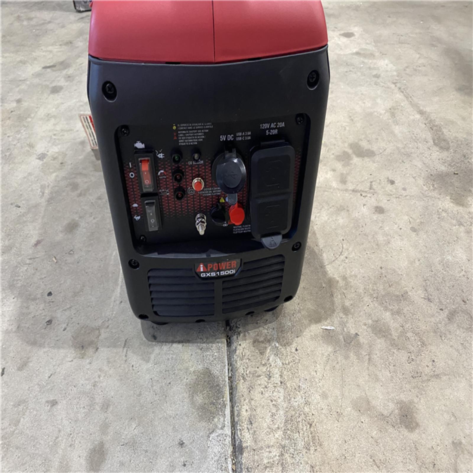 Houston location AS-IS A-IPOWER 1500-Watt Recoil Start Gasoline Powered Ultra-Light Inverter Generator with 60cc OHV Engine and CO Sensor Shutdown