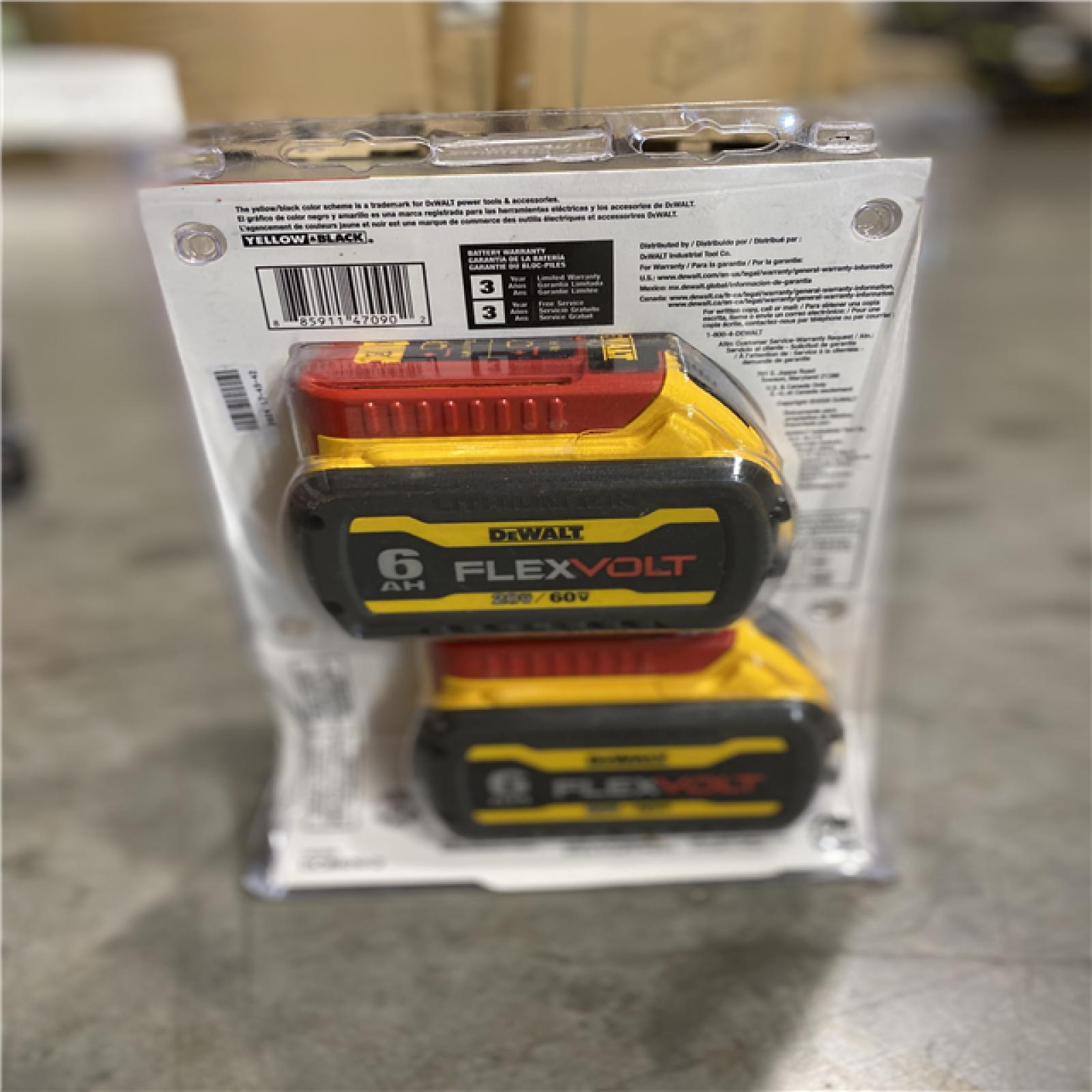 NEW! - DEWALT FLEXVOLT 20V/60V MAX Lithium-Ion 6.0Ah Battery Pack (2 Pack)