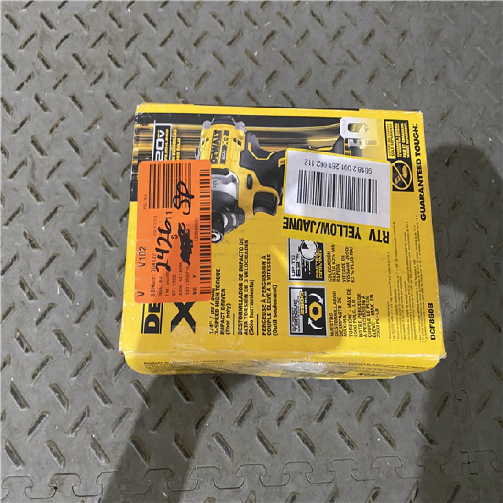 Houston location AS-IS DEWALT Shell 20v Max Xr Impact Driver