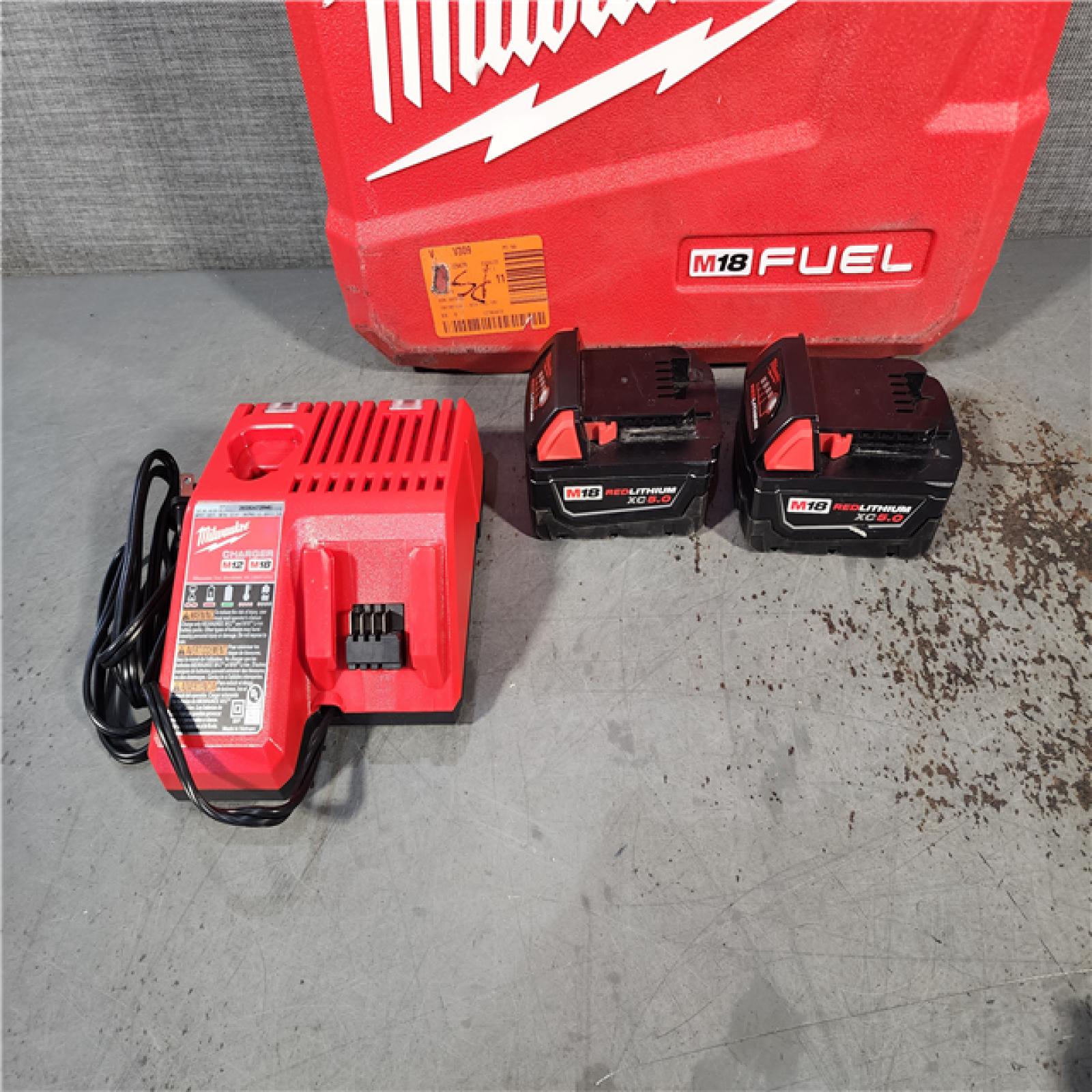 HOUSTON LOCATION - AS-IS Milwaukee 2904-22 Hammer Drill Driver Kit with Batteries  Charger & Tool Case  Red