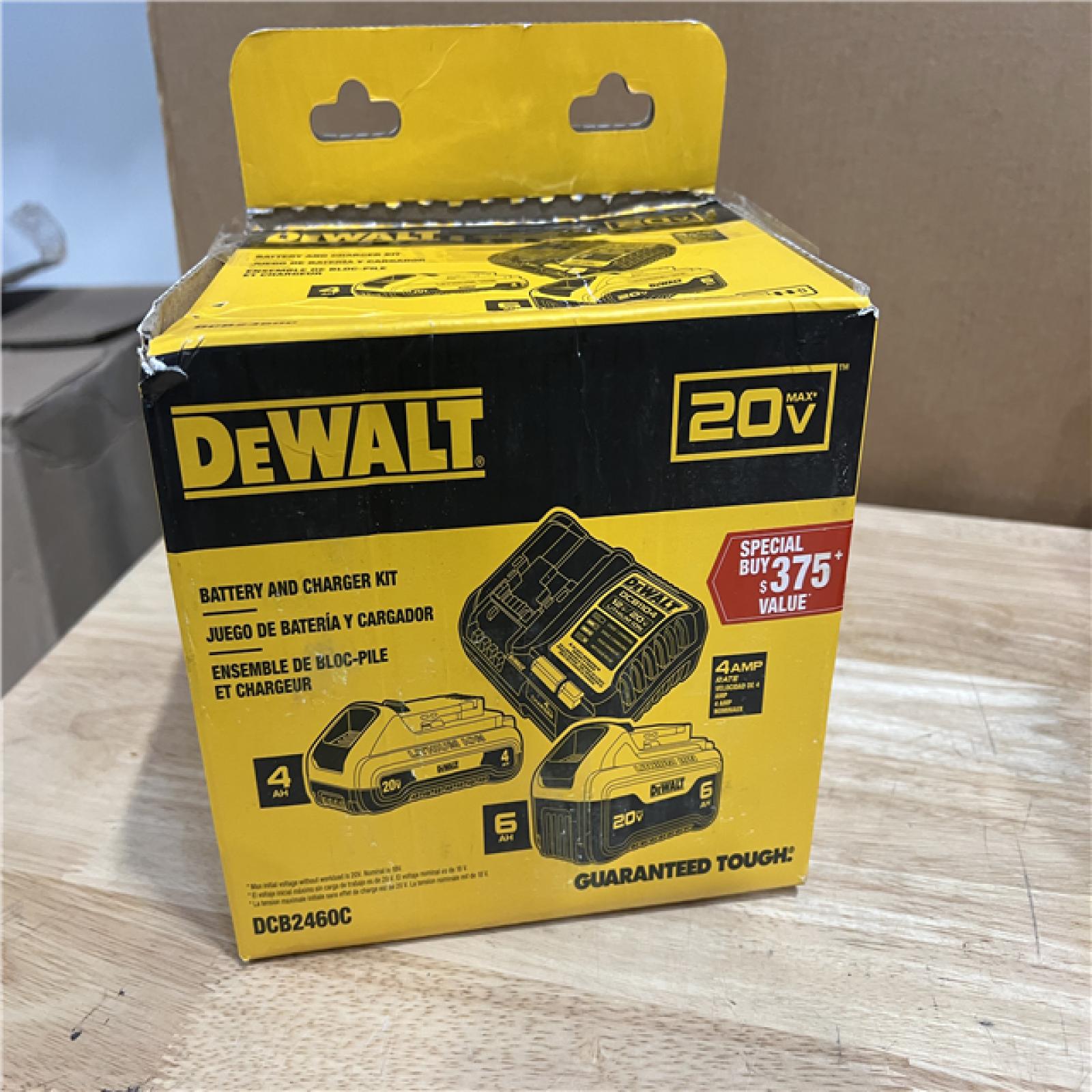 AS-IS - DEWALT 20V MAX Lithium-Ion 6.0Ah and 4.0Ah Battery and Charger Starter Kit