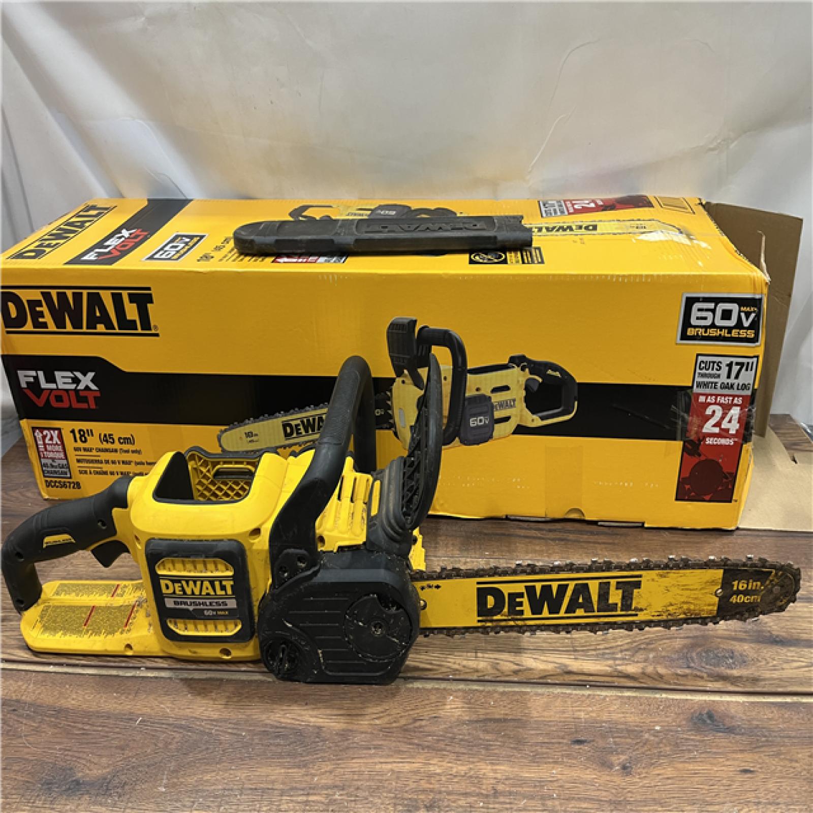 AS IS DEWALT DCCS672B FLEXVOLT 60V MAX Brushless Cordless 18 Chainsaw (Tool Only)