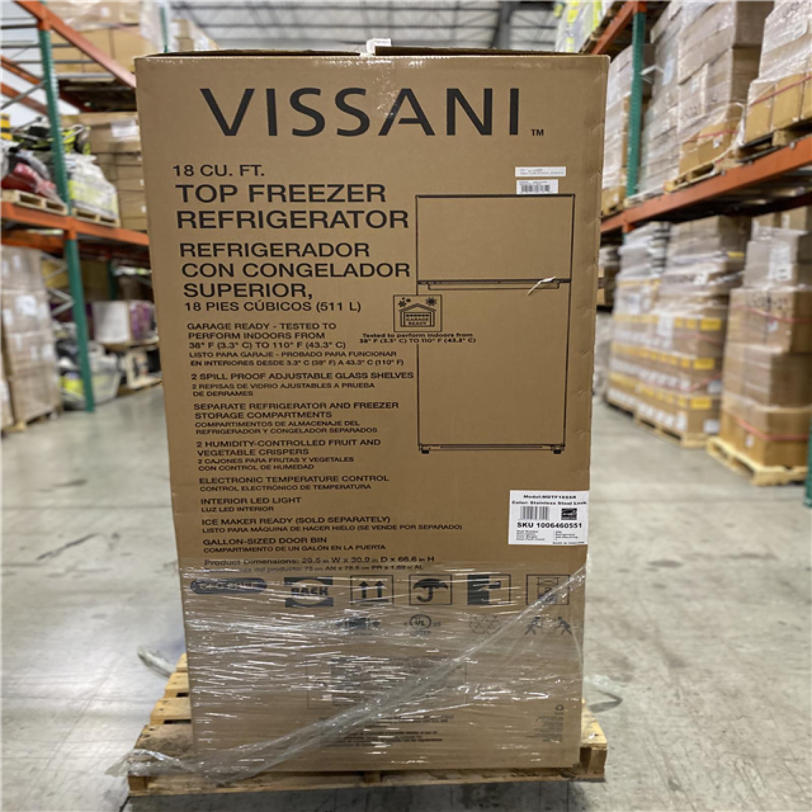 DALLAS LOCATION - Vissani MIXED REFRIGERADOR PALLET - (2 UNITS)