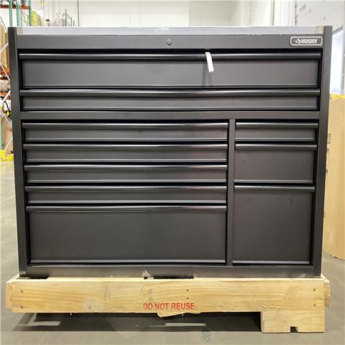 DALLAS LOCATION -Husky Modular Tool Storage 62 in. W Heavy Duty Matte Black Mobile Workbench Cabinet with Stainless Steel Top