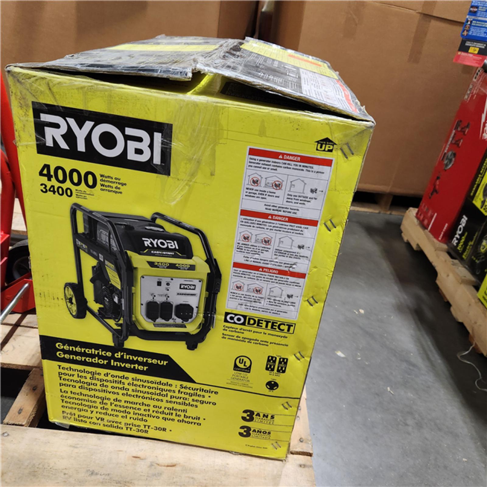 Dallas Location - As-Is RYOBI 4000-Watt Inverter Generator