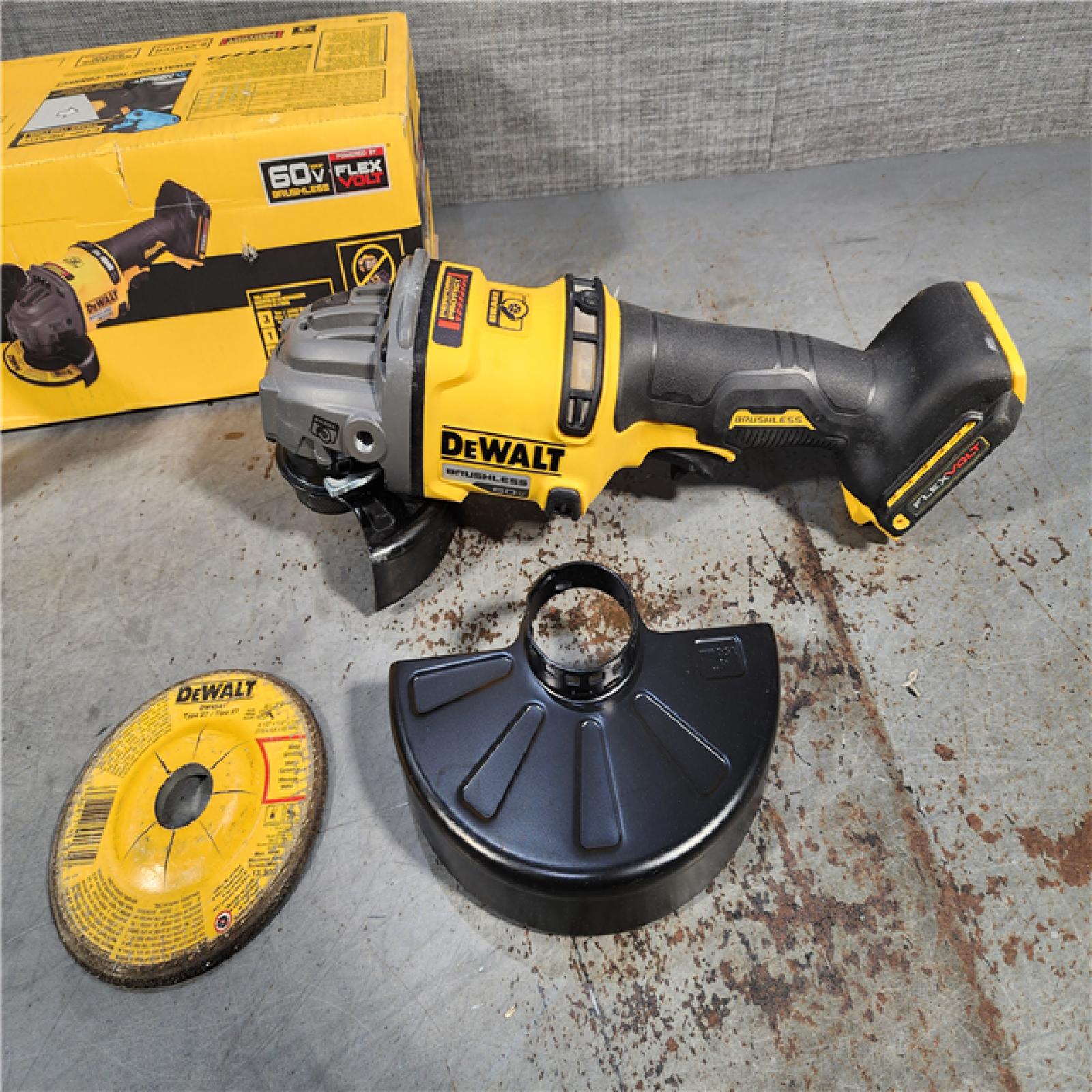 HOUSTON LOCATION - AS-IS DEWALT FLEXVOLT 60V MAX Cordless Brushless 4.5 in. to 6 in. Small Angle Grinder with Kickback Brake (Tool Only)