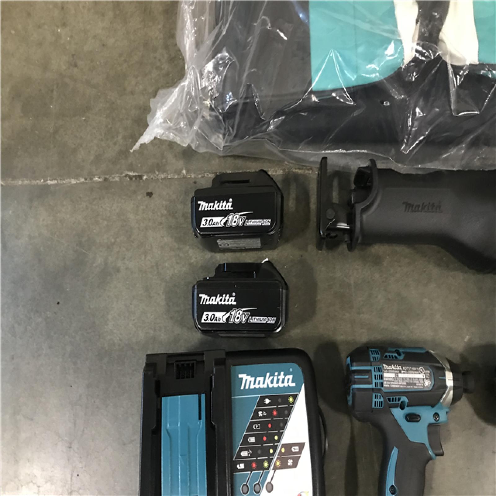 California NEW Makita 18V LXT Lithium-Ion Cordless 5 Tool Combo kit W/ 2 3.0Ah Batteries And Charger