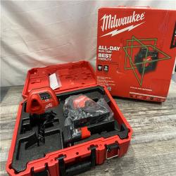 AS-IS Milwaukee-3632-21 M12 Green Beam Laser 360Â° 3-Plane Kit