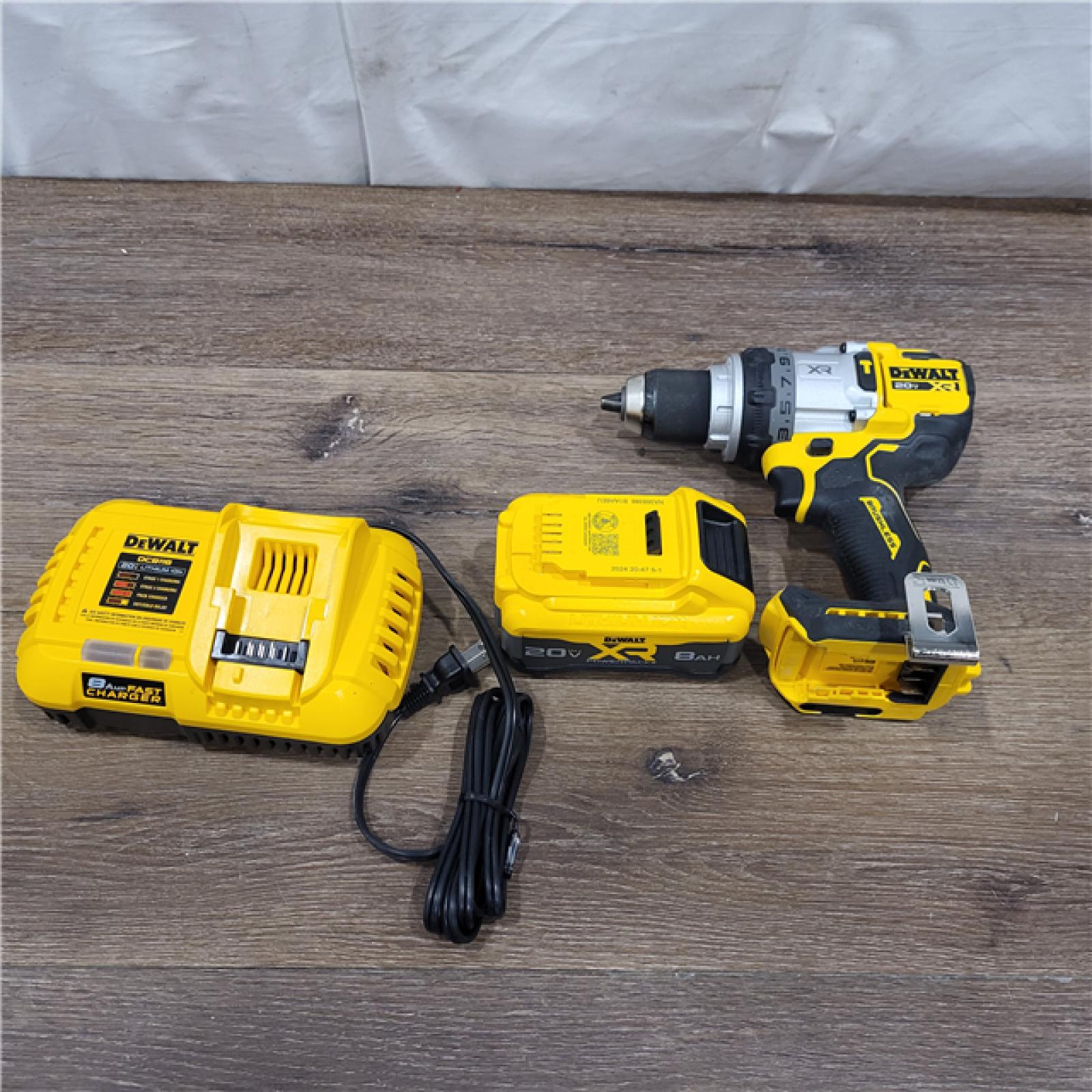 AS-IS DEWALT 20V XR Lithium-Ion Cordless Hammer Drill Kit with 8.0 Ah Battery, Charger and Kit Bag