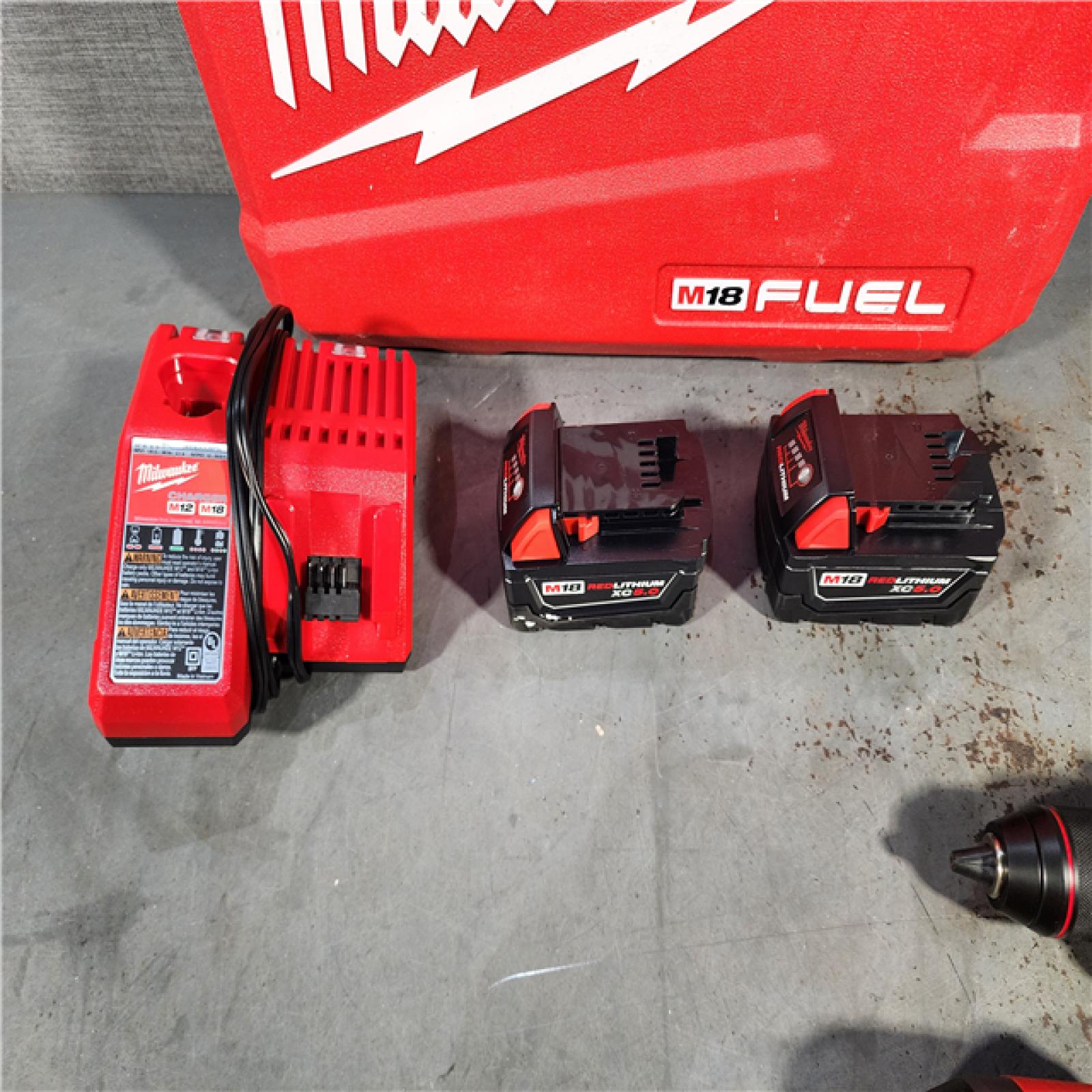 HOUSTON LOCATION - AS-IS (APPEARS LIKE NEW) Milwaukee M18 FUEL 18V Lithium-Ion Brushless Cordless Hammer Drill and Impact Driver Combo Kit (2-Tool) with 2 Batteries