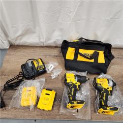 AS-IS DEWALT ATOMIC 20-Volt MAX Lithium-Ion Cordless Combo Kit (2-Tool) with (2) 2.0Ah Batteries, Charger and Bag