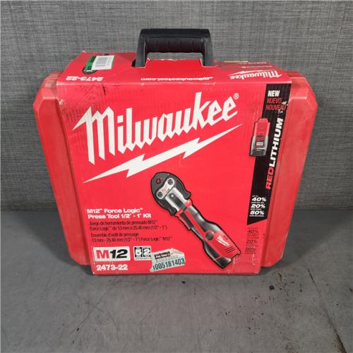 HOUSTON LOCATION - AS-IS (APPEARS LIKE NEW) Milwaukee M12 Force Logic Press Tool 1/2 in. to 1 in. Kit