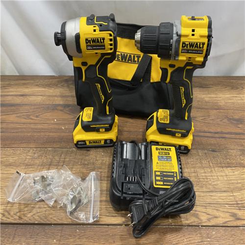 AS IS Dewalt DCK225D2 20V MAX ATOMIC Brushless Compact Lithium-Ion 1/2 in. Cordless Drill Driver and 1/4 in. Impact Driver Combo Kit with 2 Batteries 2 Ah