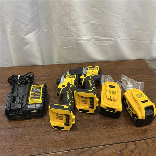 AS-ISDEWALT 20V MAX XR Hammer Drill and ATOMIC Impact Driver 2 Tool Cordless Combo Kit with (2) 4.0Ah Batteries, Charger, and Bag