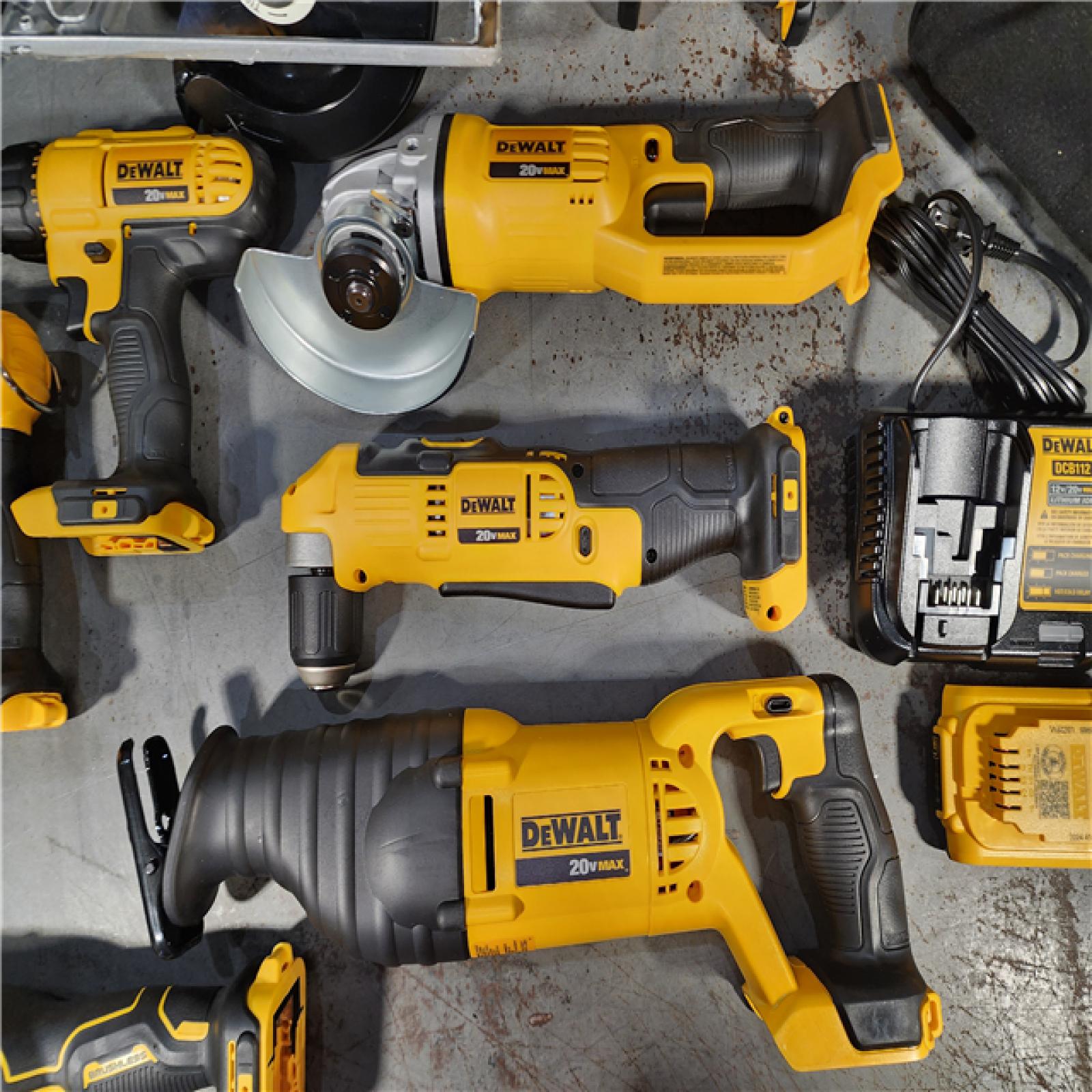 HOUSTON LOCATION - AS-IS (APPEARS LIKE NEW) Dewalt 20V MAX 9-Tool Power-Tool Combo Kit W/ Soft Case Including 2 Batteries & Charger