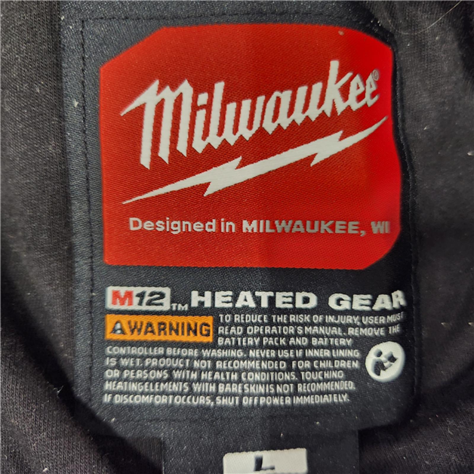 AS-IS Milwaukee M12 12-Volt Lithium-Ion Cordless Black Heated Jacket Hoodie Kit (Large)