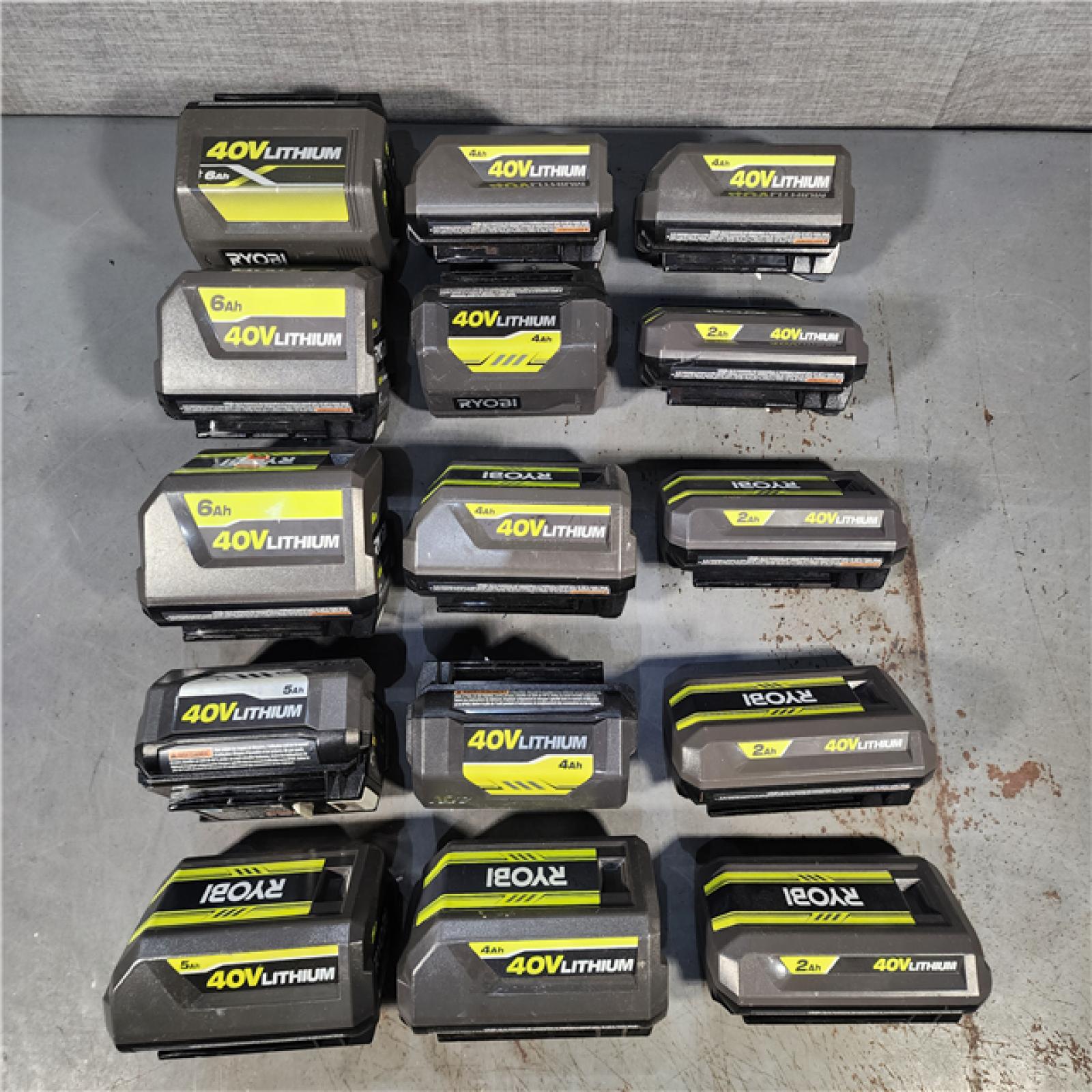 HOUSTON LOCATION - AS-IS RYOBI BATTERY PACK QTY - 15