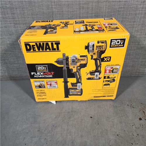 HOUSTON LOCATION - AS-IS DEWALT 20V MAX Cordless Brushless Hammer Drill/Driver 2 Tool Combo Kit with FLEXVOLT ADVANTAGE