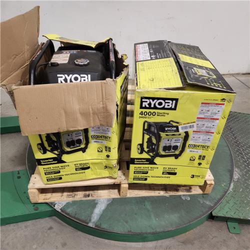 Dallas Location - As-Is RYOBI 4000-Watt Gasoline Powered Digital Inverter Generator(Lot Of 2)