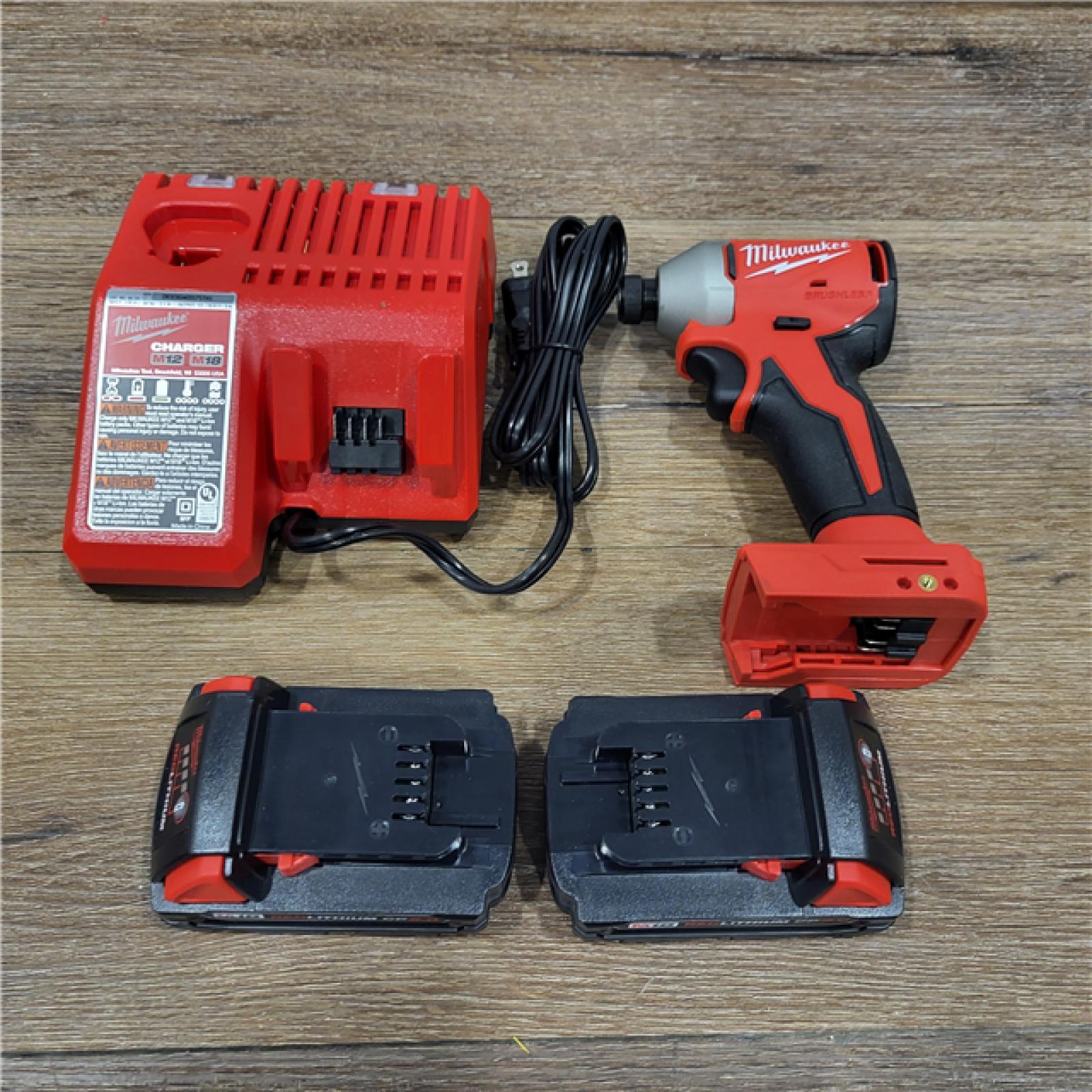 AS-IS Milwaukee M18 Compact Brushless 1/4  Hex Impact Driver Kit