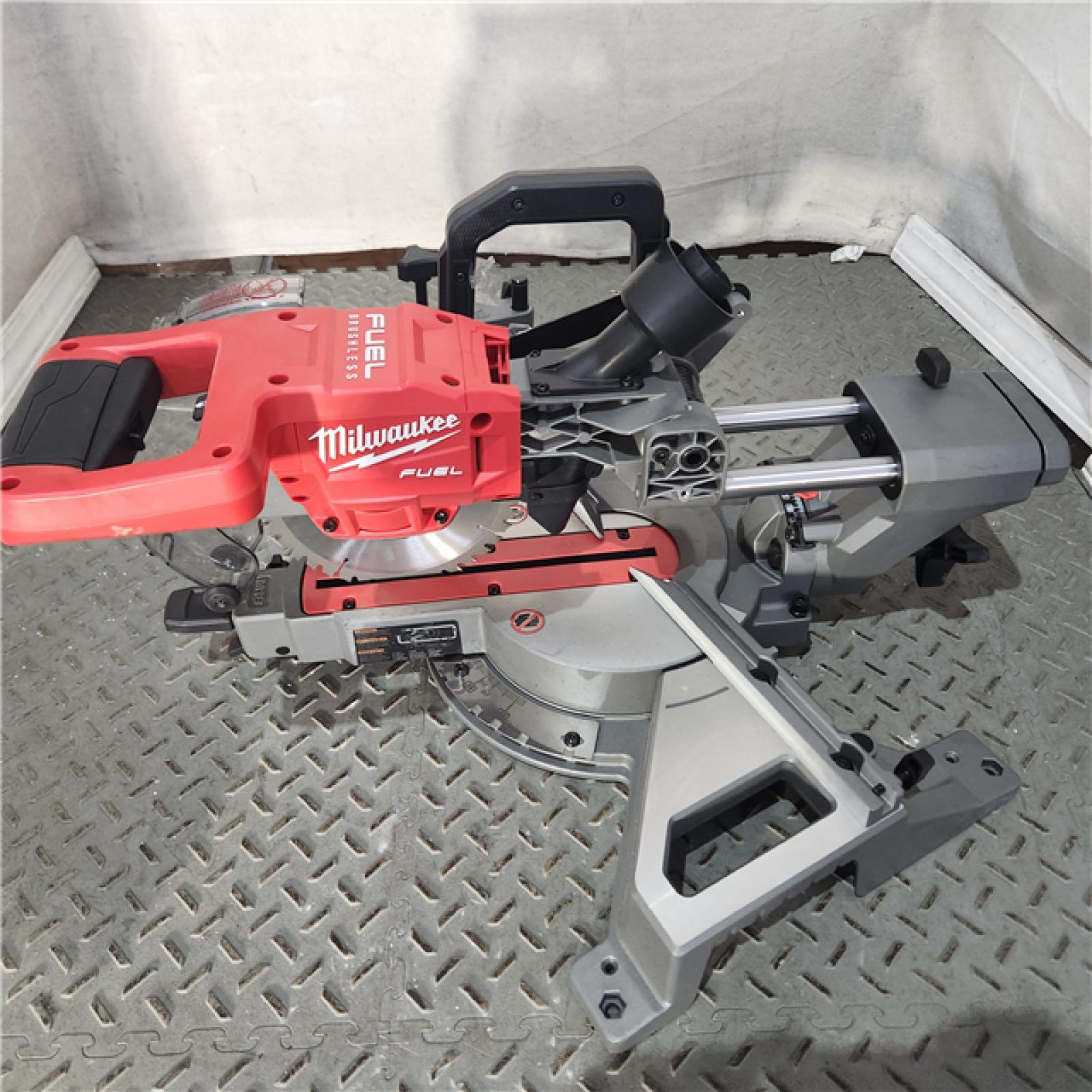 Houston location AS-IS Milwaukee 2733-20 M18 Fuel 7-1/4 Dual Bevel Sliding Compound Miter Saw, Tool Only