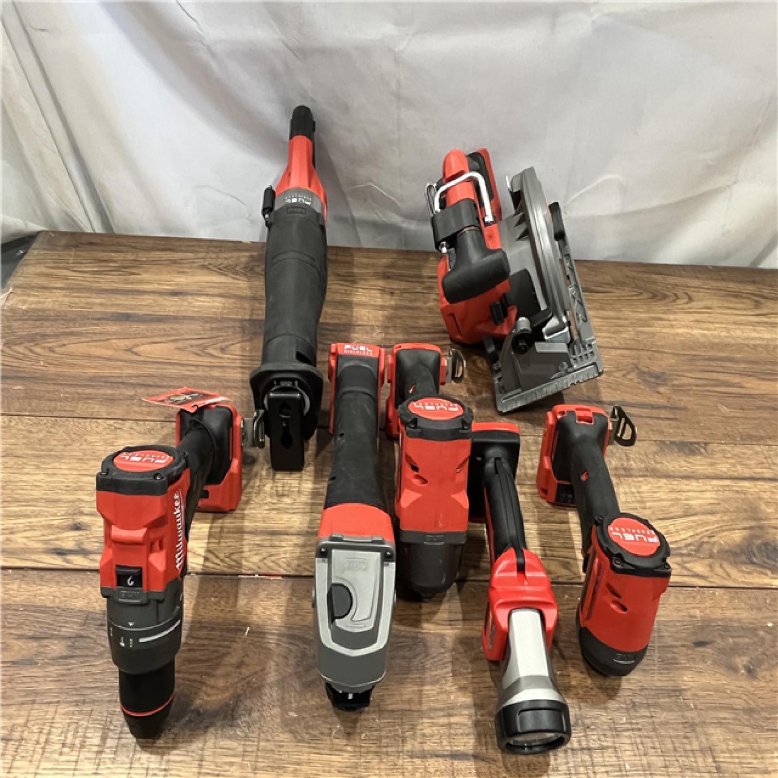 AS IS Milwaukee M18 FUEL 18V Lithium-Ion Brushless Cordless Combo Kit with Two 5.0 Ah Batteries  1 Charger  2 Tool Bags (7-Tool)